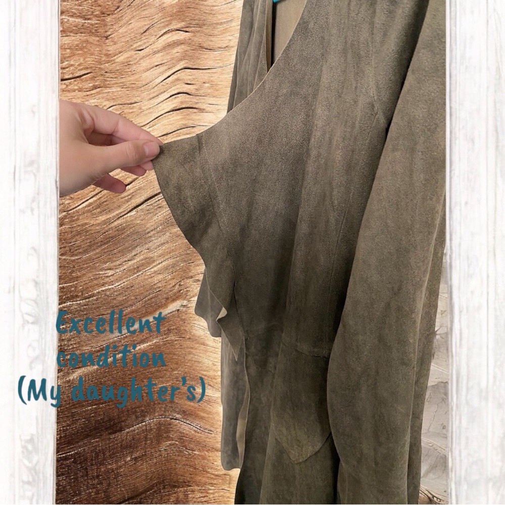 Vocal Faux-Suede Jacket Bell Sleeves Back Stitching Medium - Picture 3 of 10